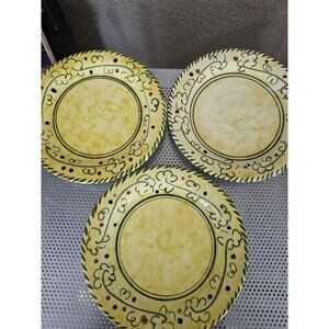 Paci Padilla Yellow Floral Bread Appetizer Plates Set Of 3